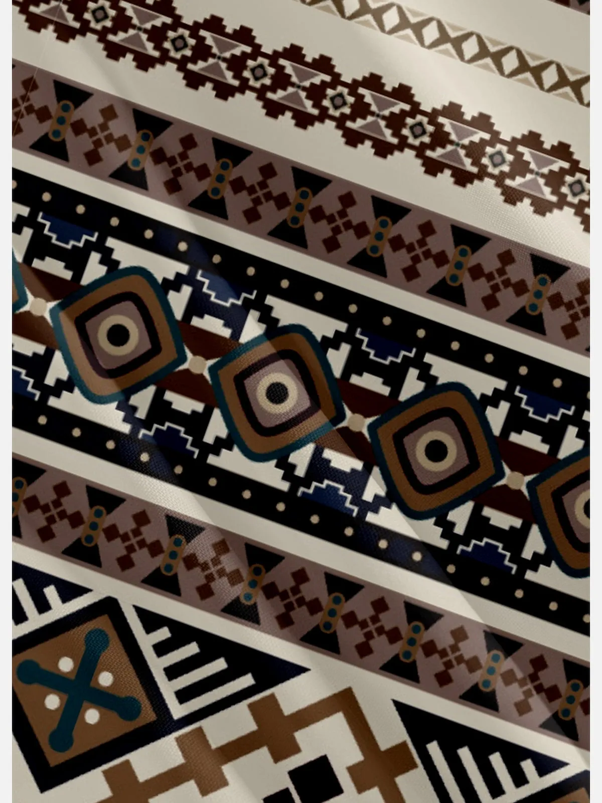 Men's Mixed Western Geometric Pattern Short Sleeve Shirt sold by Eleven Oasis product image thumbnail 4