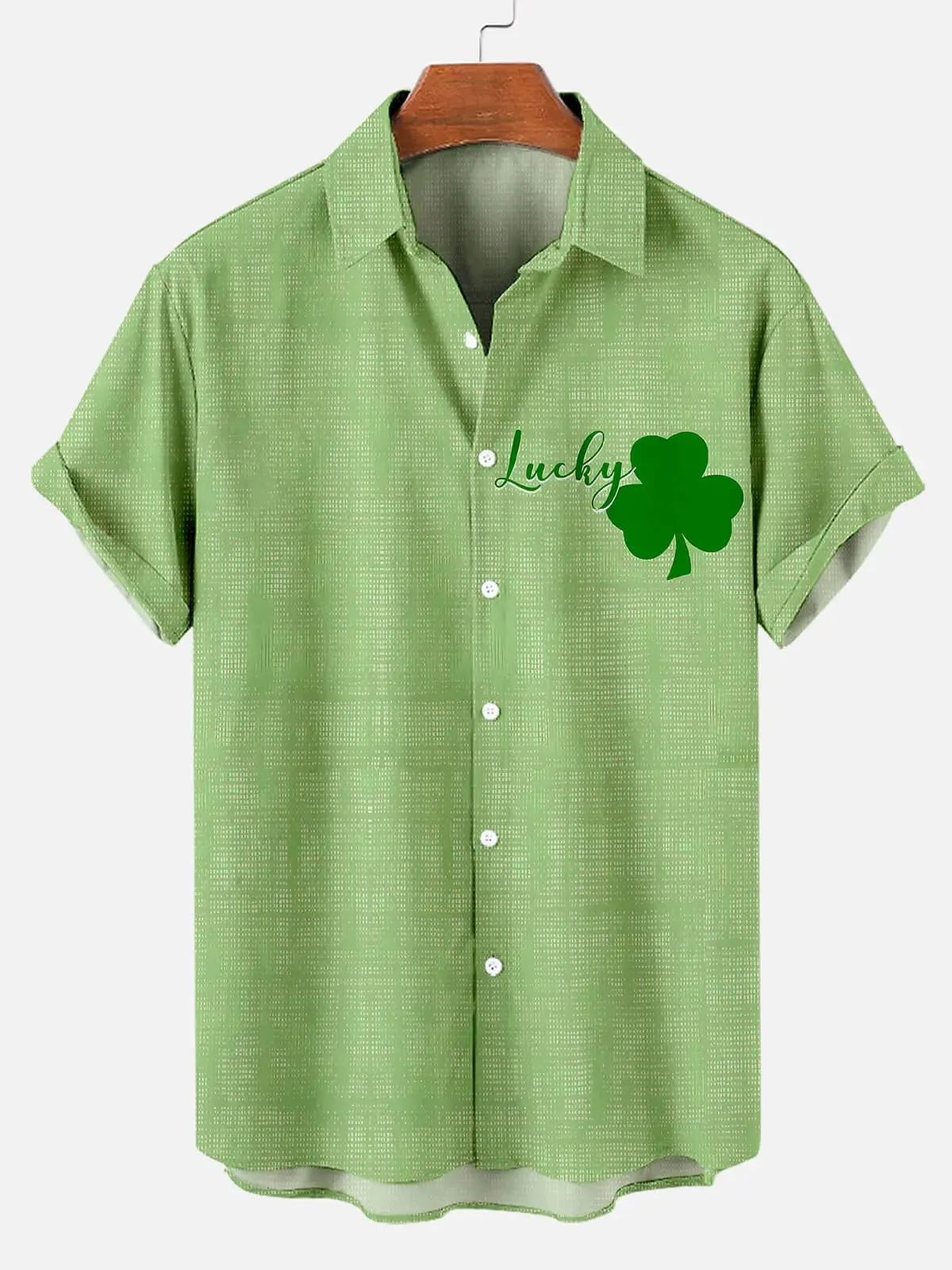 Men's St. Patrick's Day Lucky Shamrock Short Sleeve Shirt sold by Eleven Oasis