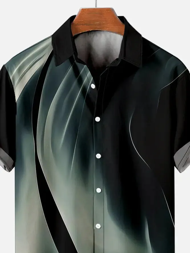 Tall Men's Abstract Wave Flow Short Sleeve Shirt sold by Eleven Oasis product image thumbnail 3