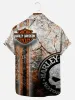 Tall Men's Harley Davidson Motorcycle Print Short Sleeve Shirt sold by Eleven Oasis
