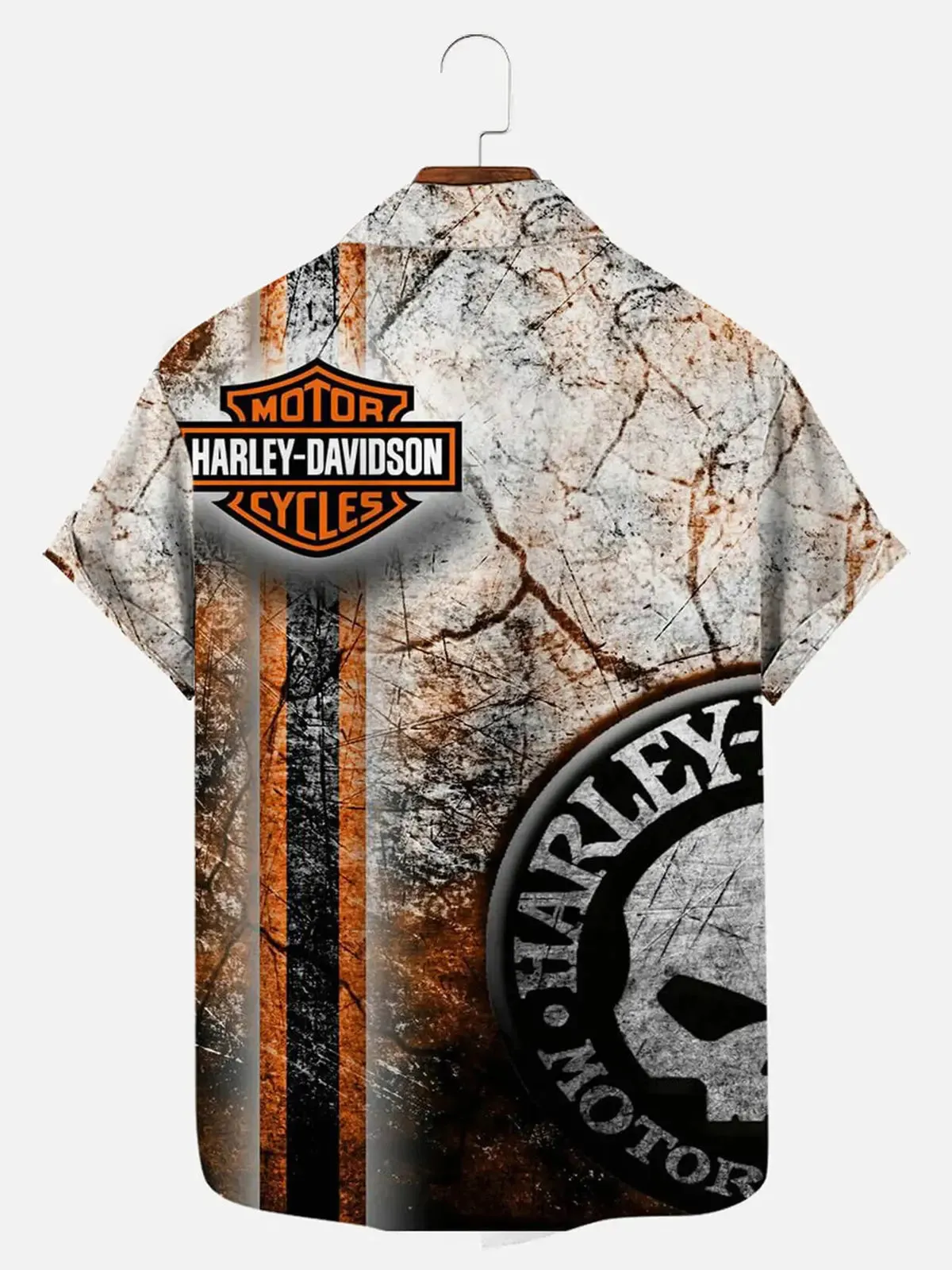 Tall Men's Harley Davidson Motorcycle Print Short Sleeve Shirt sold by Eleven Oasis product image thumbnail 2