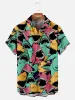 Tall Hawaiian Deep Sea Shark Pattern Men's Short Sleeve Top sold by Eleven Oasis