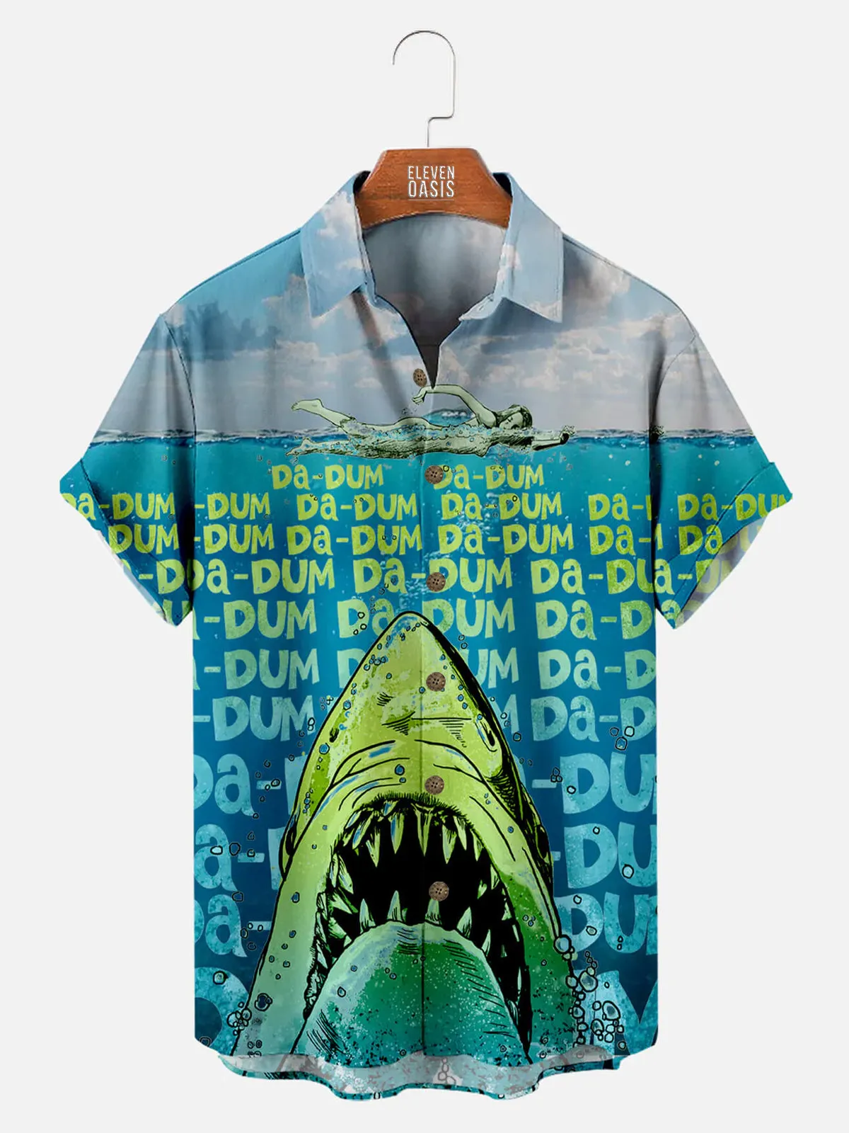 Tall Men's Jaws Movie Theme Song Short Sleeve Shirt sold by Eleven Oasis