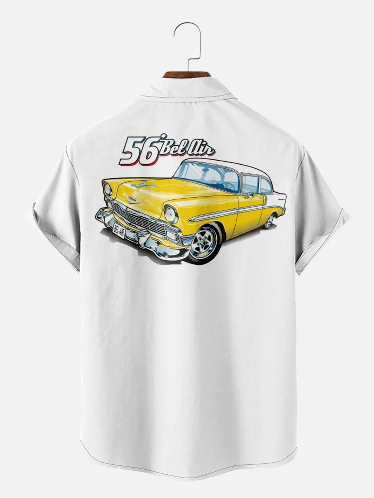Tall Men's 1956 Chevrolet Bel Air Racing Stripe Short Sleeve Shirt sold by Eleven Oasis product image thumbnail 2