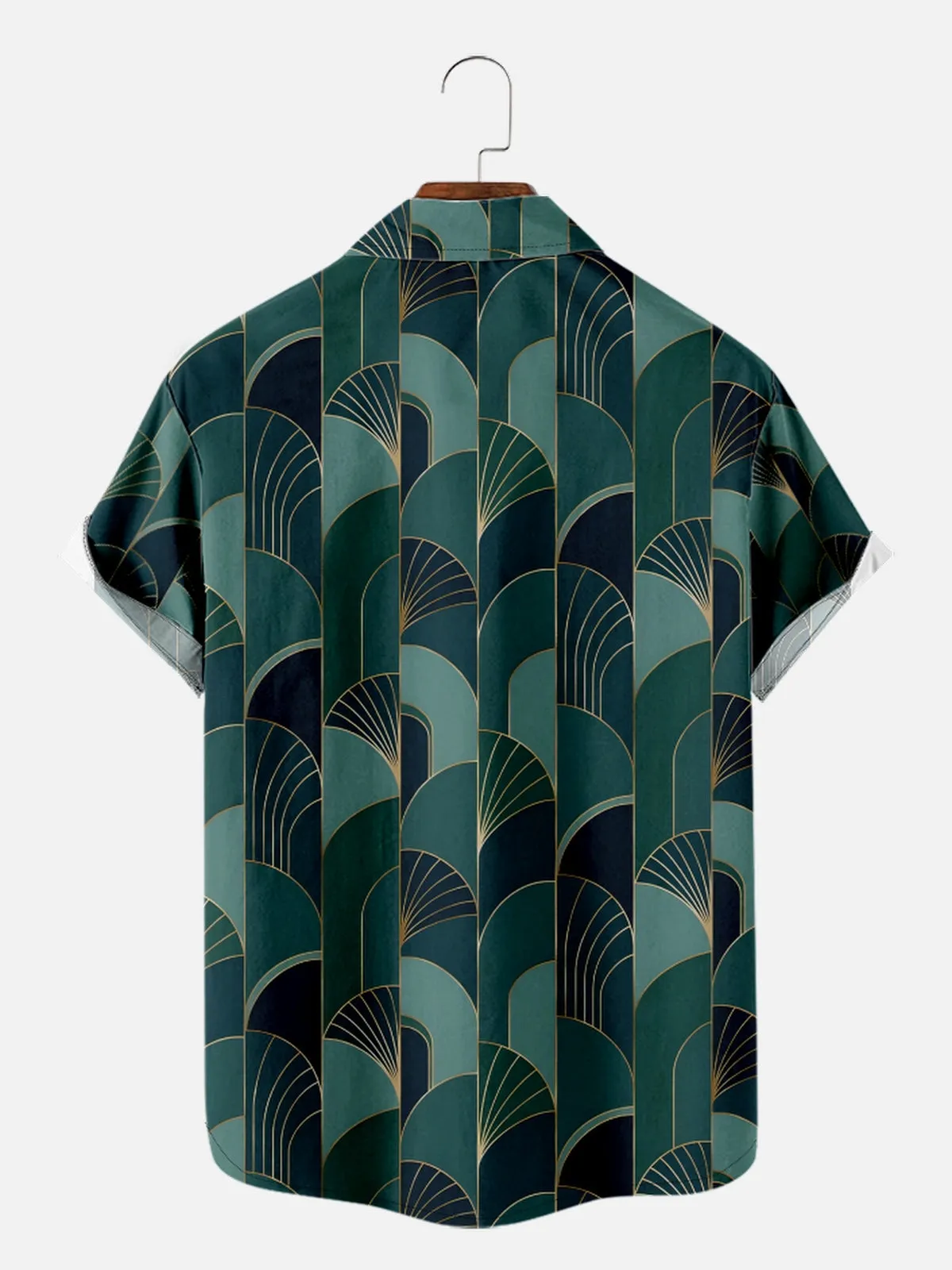 Men's Art Deco Fan Pattern Short Sleeve Shirt sold by Eleven Oasis product image thumbnail 2