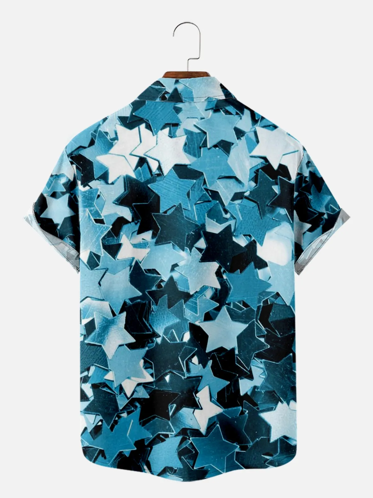 Men's Close-up of Star Glitter Time to Celebrate Short Sleeve Shirt sold by Eleven Oasis product image thumbnail 2