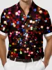 Men's Close-up of Colorful Metallic Confetti Party Short Sleeve Shirt sold by Eleven Oasis