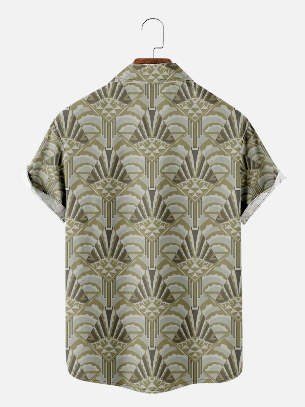 Men's Art Deco Great Gatsby Inspired Beige Short Sleeve Shirt sold by Eleven Oasis product image thumbnail 2
