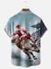 Men's Rodeo Cowboy Santa Buck-Riding Short Sleeve Shirt sold by Eleven Oasis