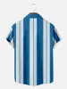 Men's Blue Stripes Car Everyday Smart Casual Short Sleeve Shirt sold by Eleven Oasis