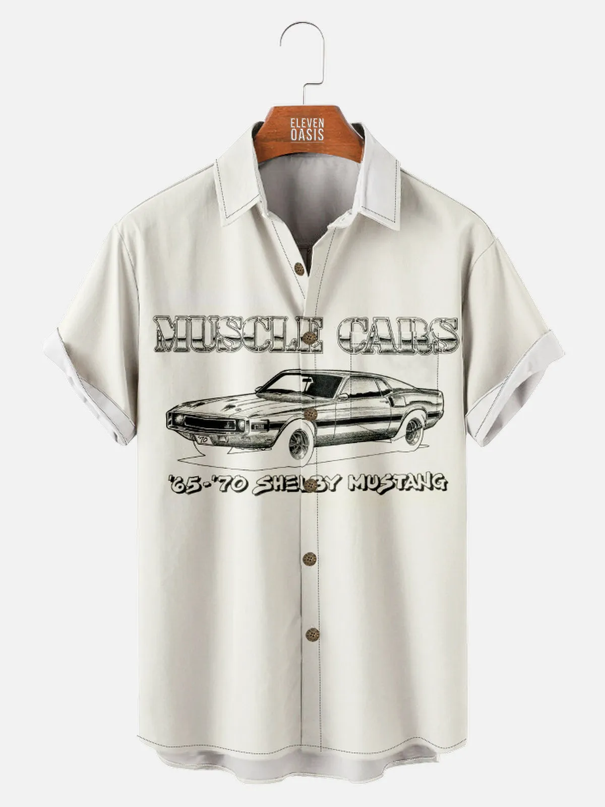 Men's Ode to Muscle Cars White Short Sleeve Shirt sold by Eleven Oasis