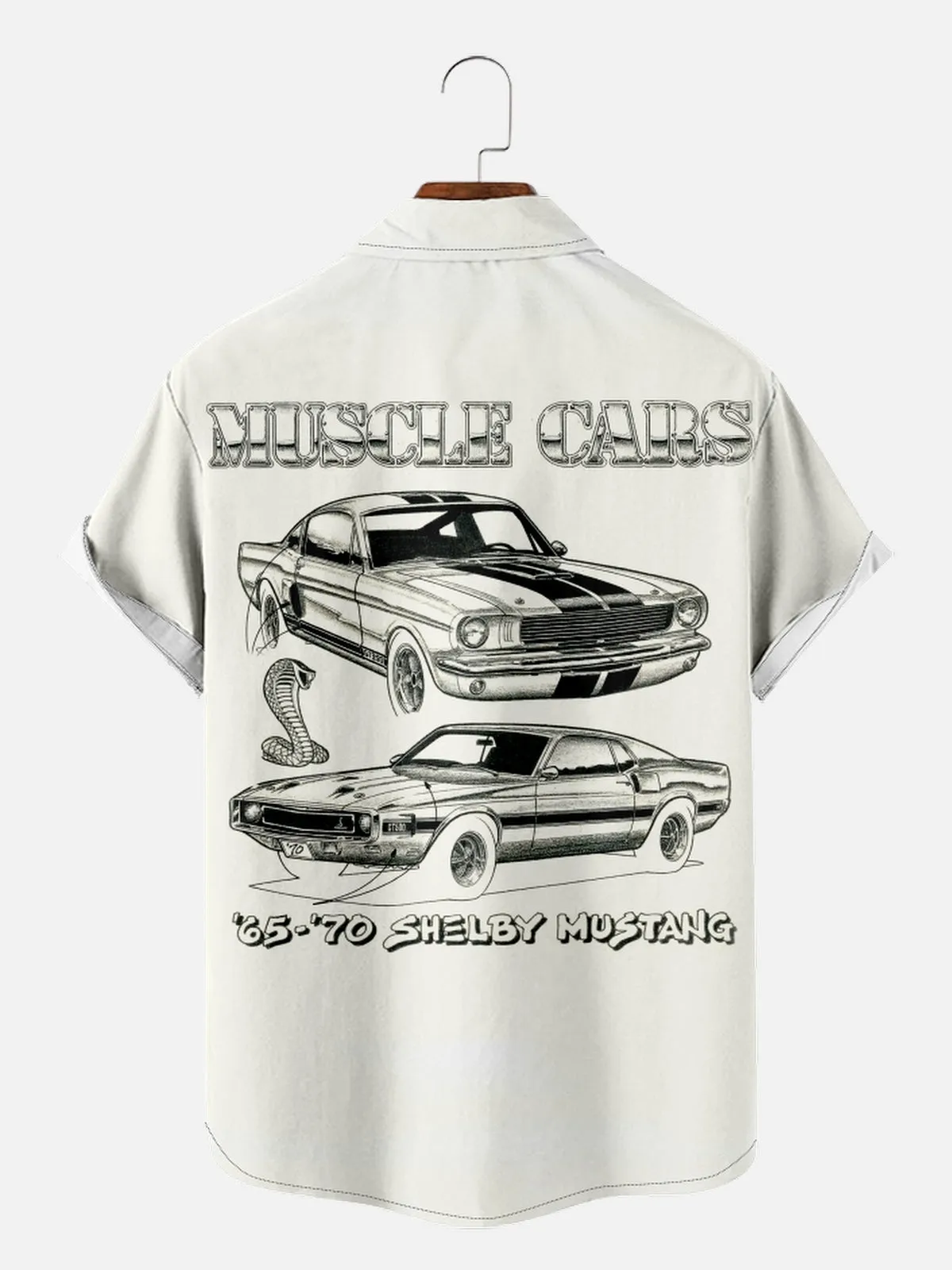 Men's Ode to Muscle Cars White Short Sleeve Shirt sold by Eleven Oasis product image thumbnail 2