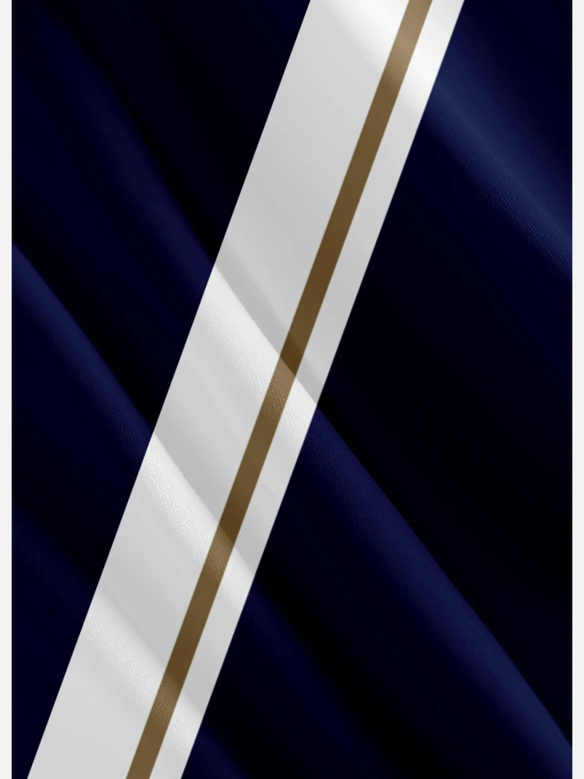 Men's Navy Panel Stripe Bowling Short Sleeve Shirt sold by Eleven Oasis product image thumbnail 3