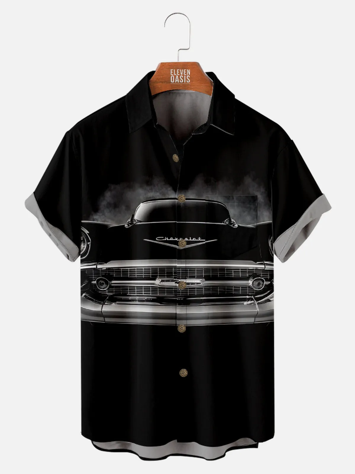 Men's Classic Chevrolet Chrome Grill Short Sleeve Shirt sold by Eleven Oasis