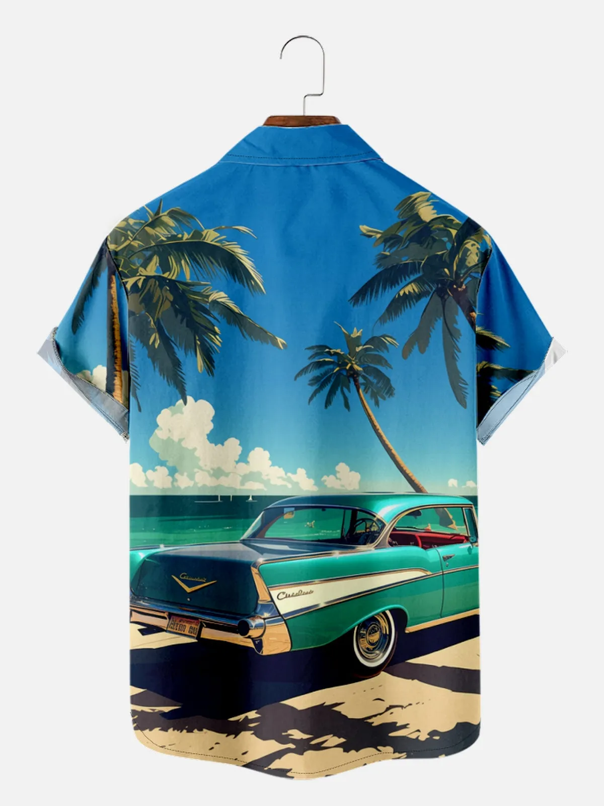 Men's Vintage Chevy Beach Paradise Hawaiian Short Sleeve Shirt sold by Eleven Oasis product image thumbnail 2