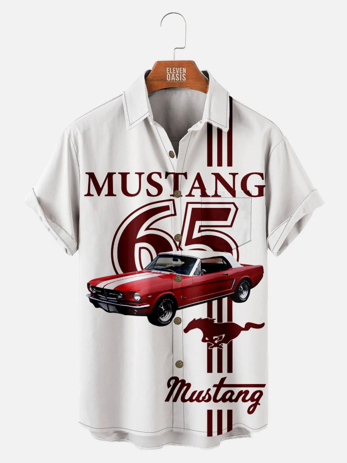Men's 1965 Ford Mustang Classic Short Sleeve Shirt sold by Eleven Oasis