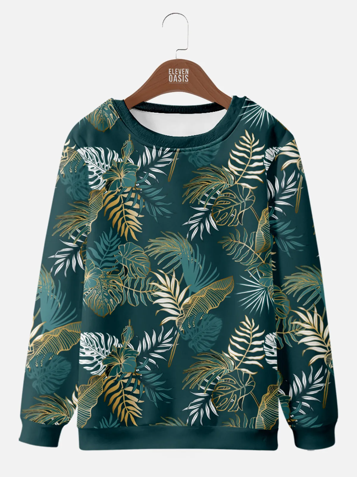 Tropical Leaf Print Sweatshirt sold by Eleven Oasis