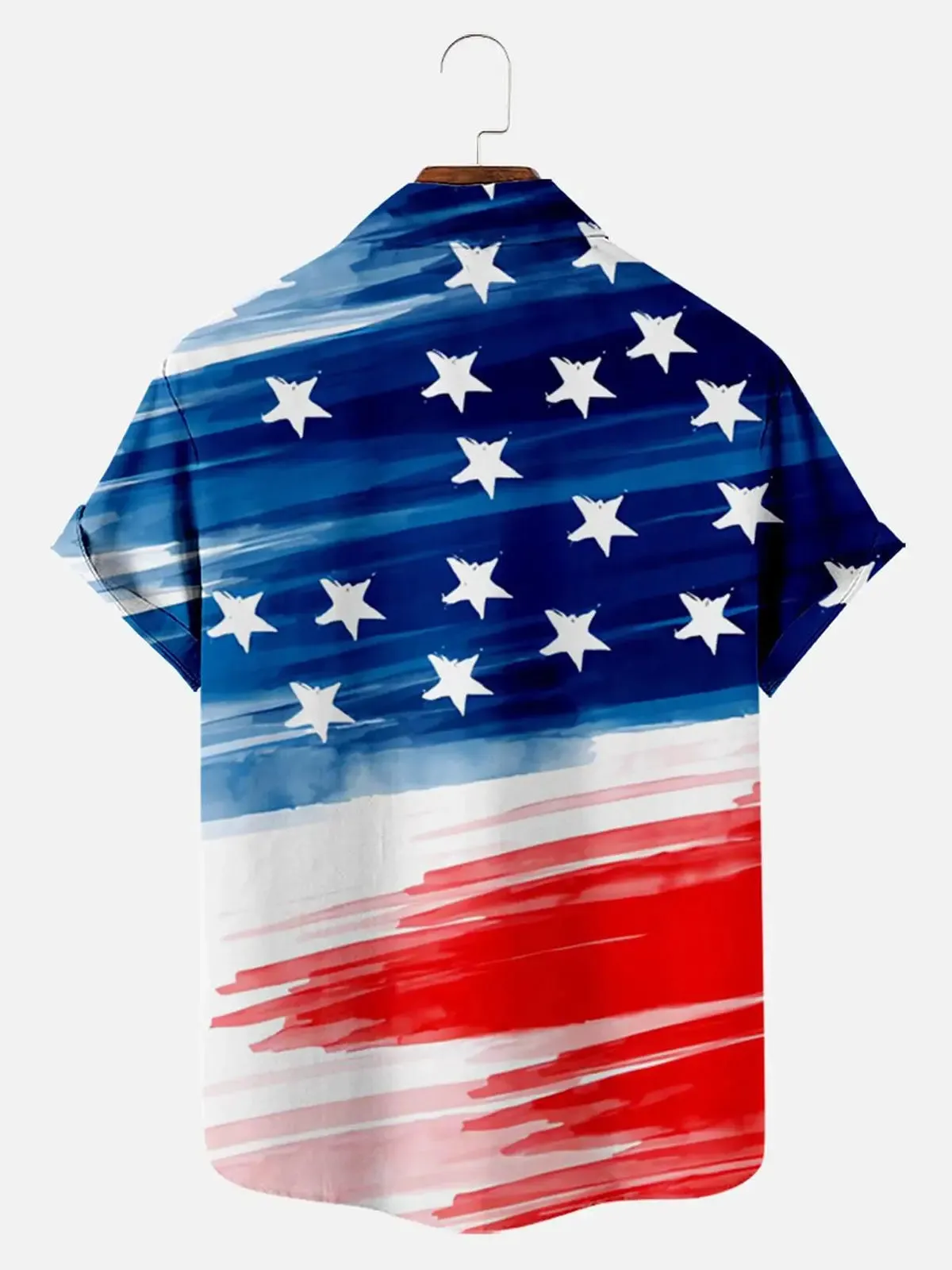 Tall Men's American Flag Independence Day Short Sleeve Shirt sold by Eleven Oasis product image thumbnail 4
