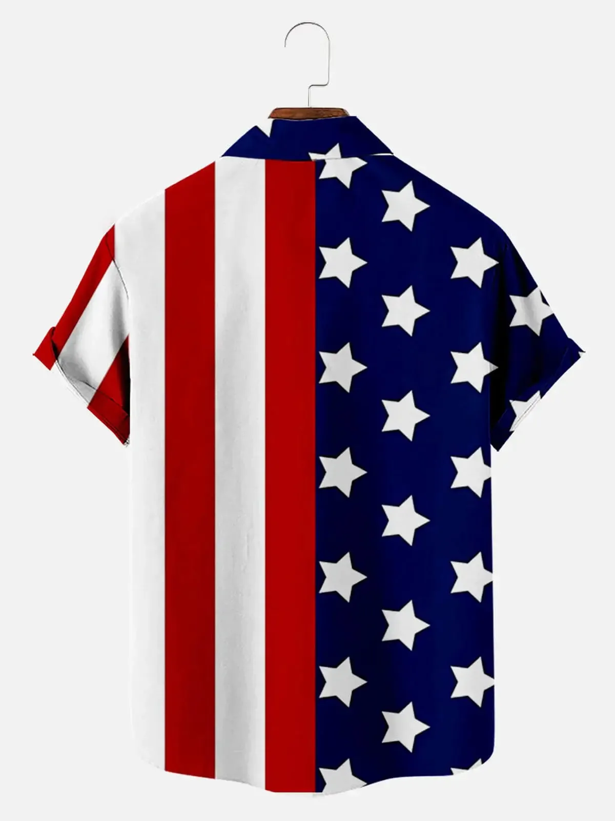 Tall Men's American Flag Independence Day Short Sleeve Shirt sold by Eleven Oasis product image thumbnail 2