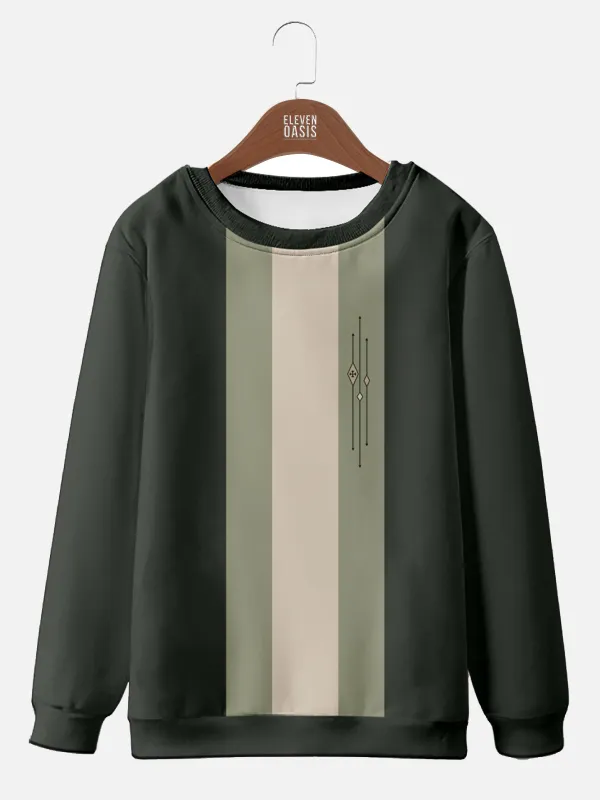 Mens Color-block Striped Casual Breathable Bowling Sweatshirt Hoodie sold by Eleven Oasis