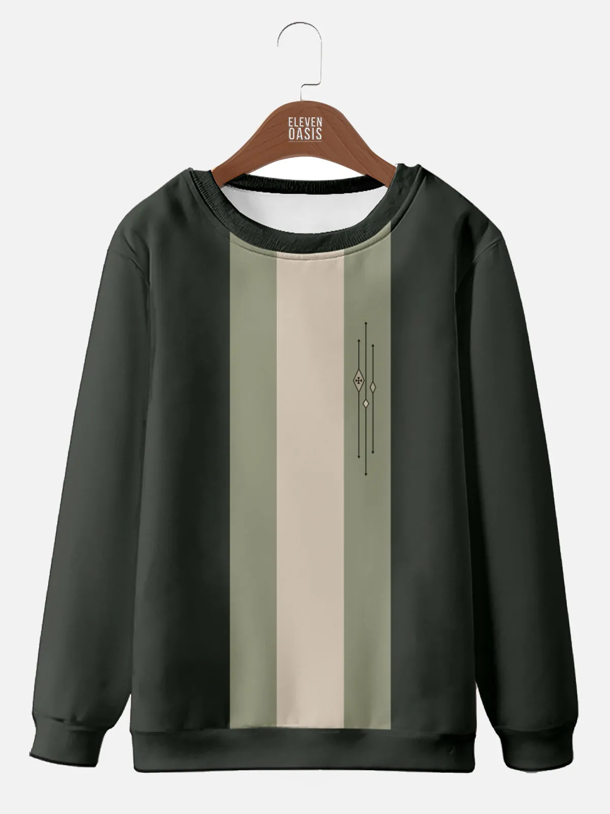 Mens Color-block Striped Casual Breathable Bowling Sweatshirt Hoodie sold by Eleven Oasis