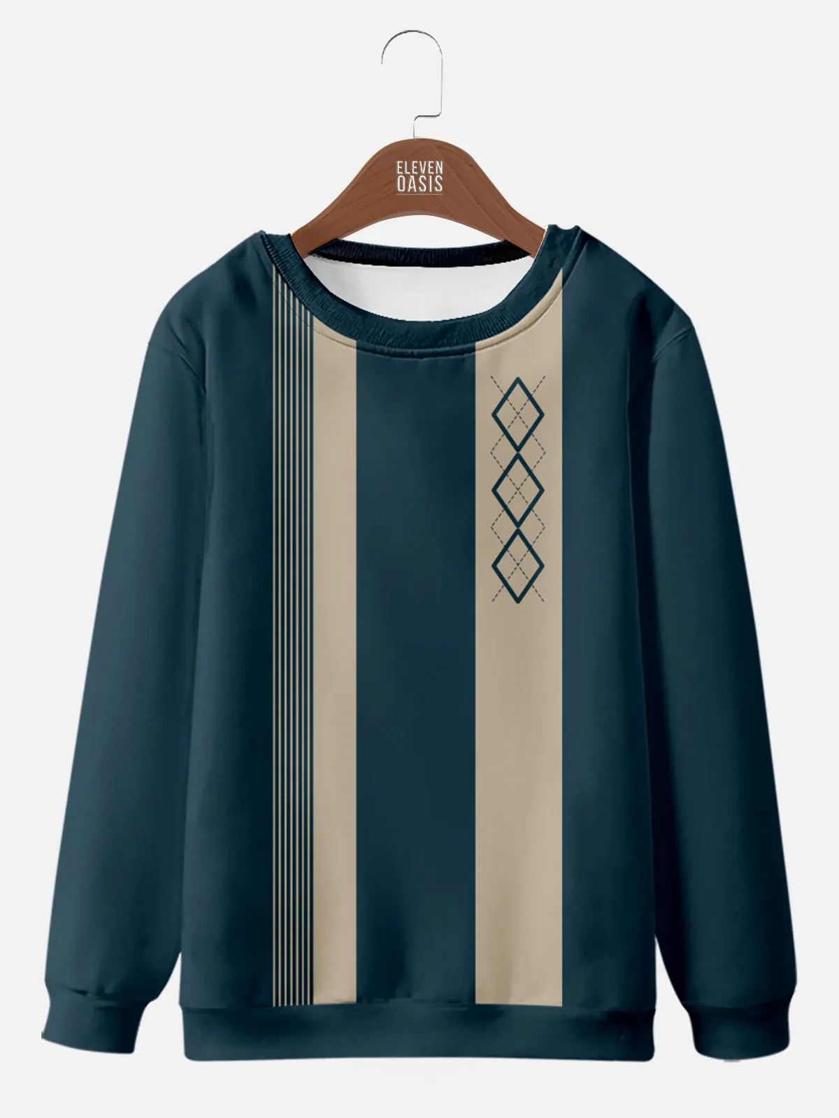 Casual Art Collection Geometric Stripes Color Block Bowling Pattern Sweatshirt Hoodie sold by Eleven Oasis product image thumbnail 3