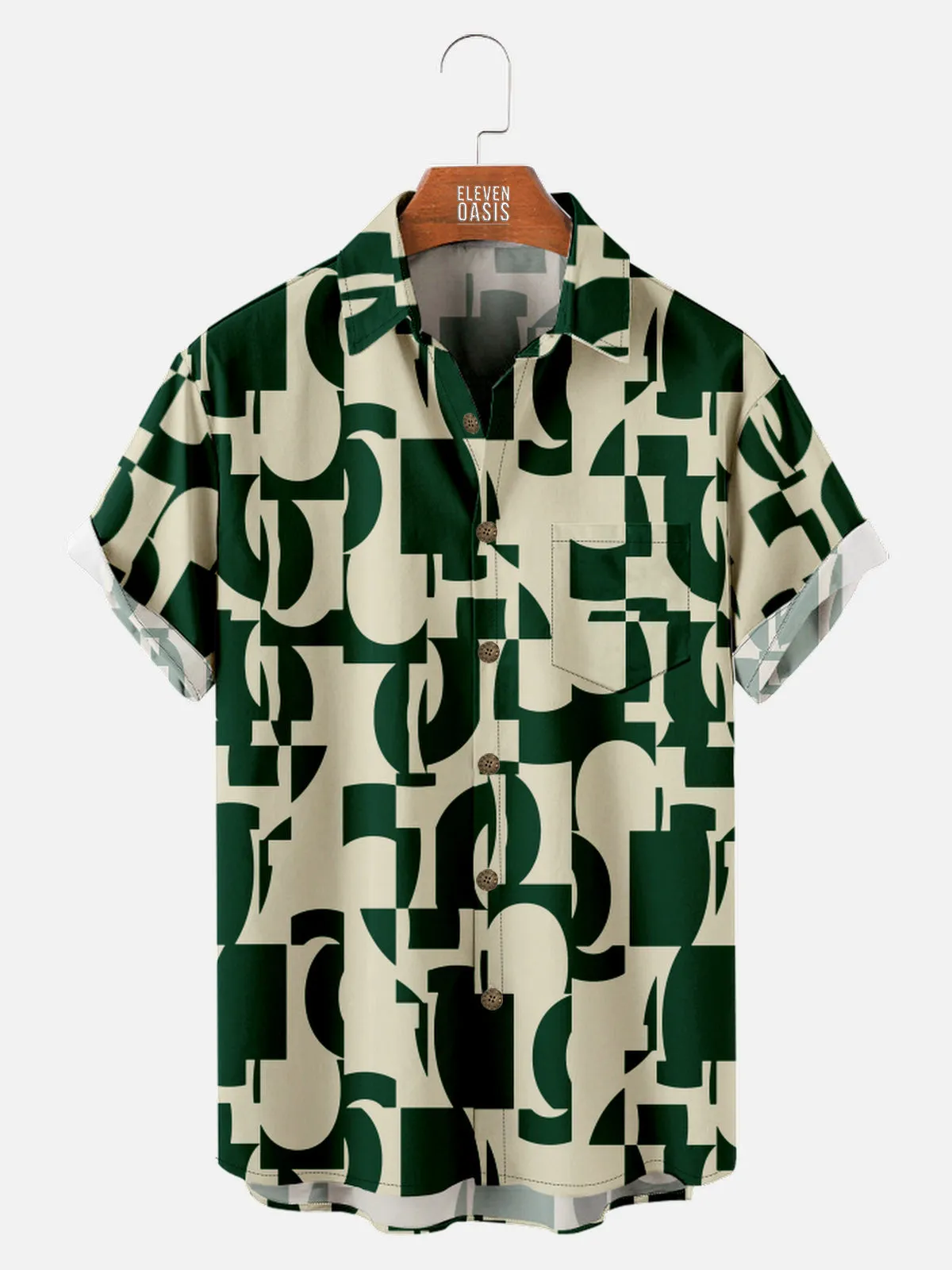 Men's Abstract Pattern for Everyday Wear Short Sleeve Shirt sold by Eleven Oasis