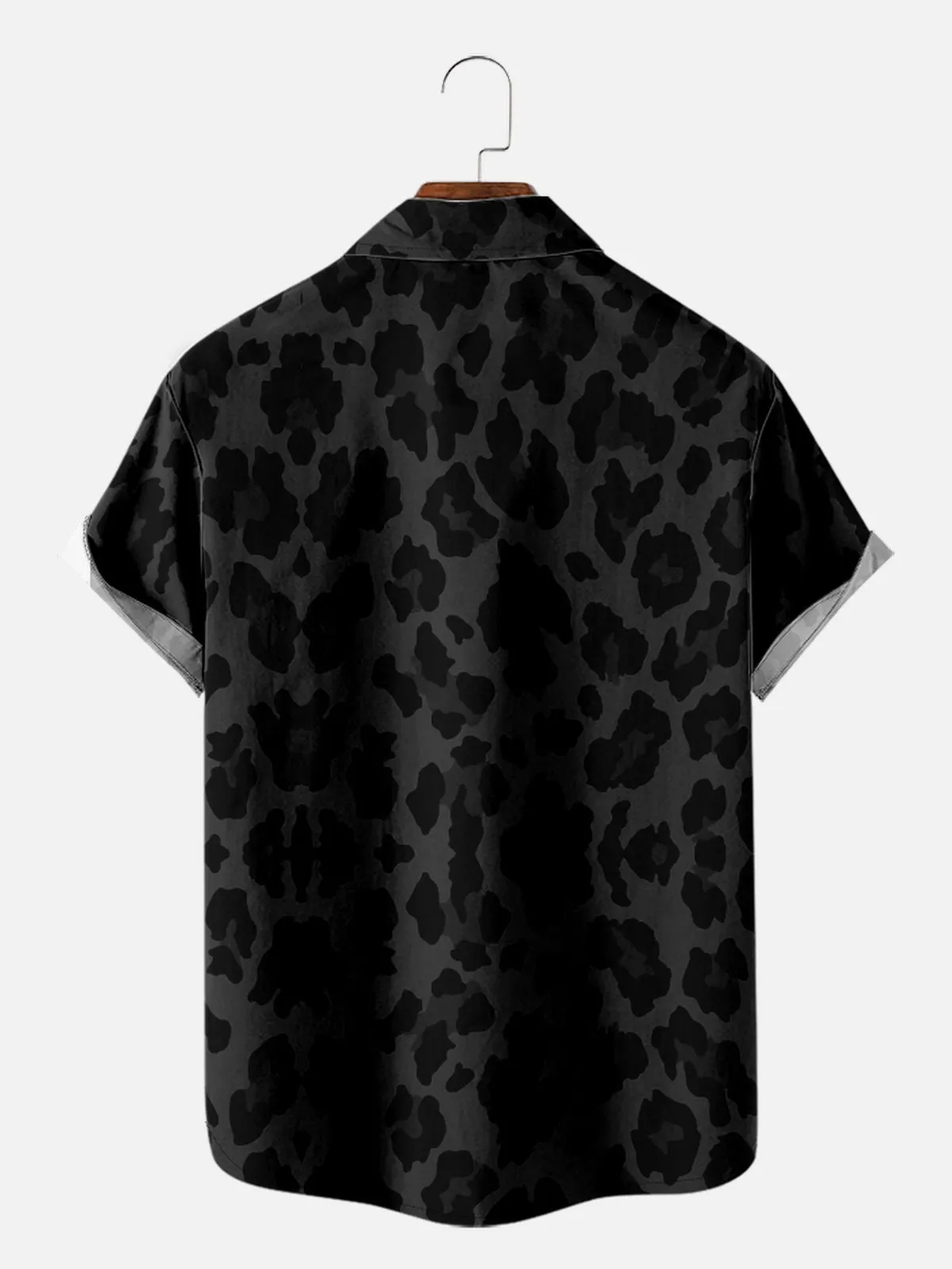Men's Classic Black Leopard Print Short Sleeve Shirt sold by Eleven Oasis product image thumbnail 2