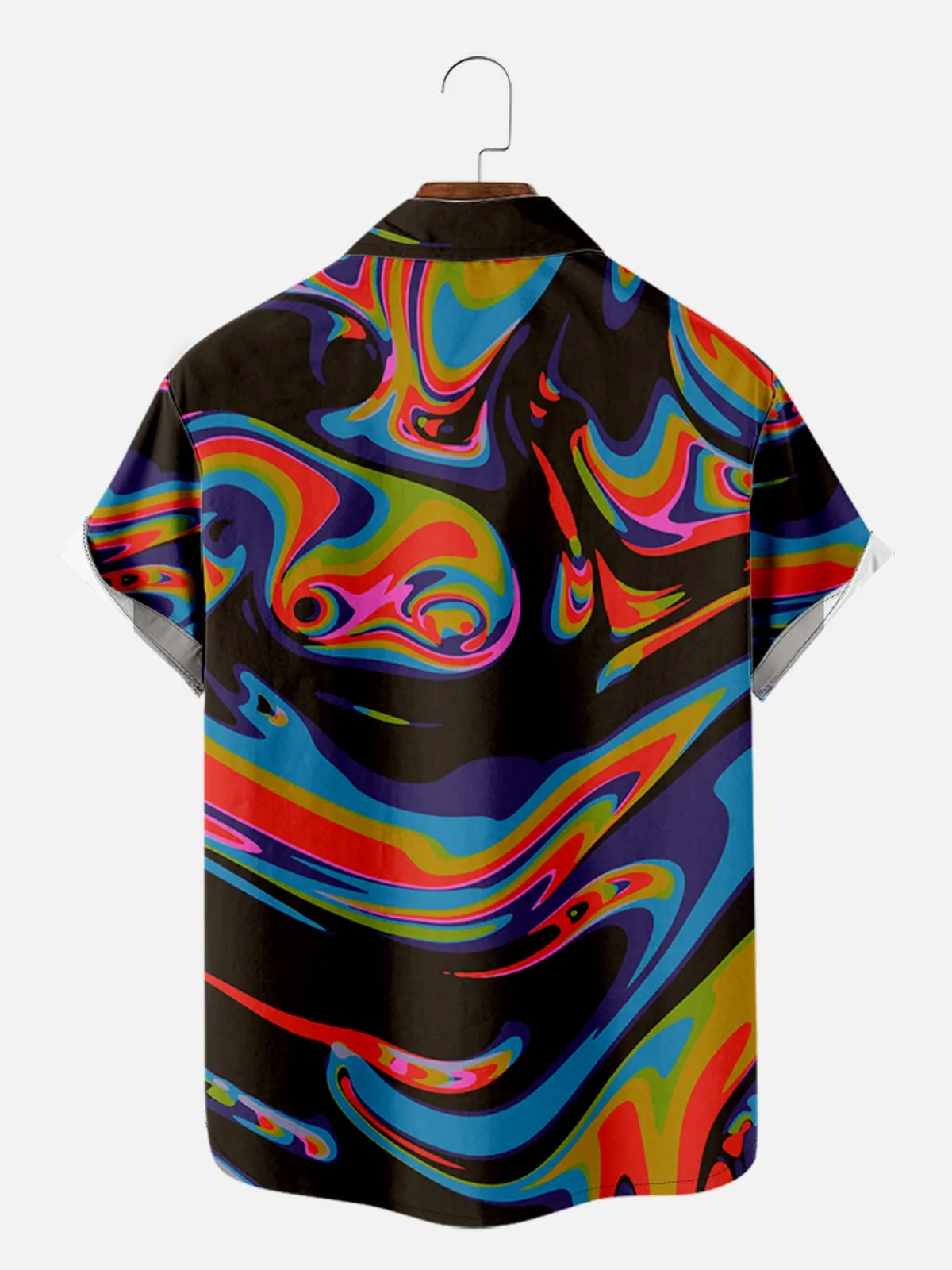 Men's Psychedelic Swirl Pattern Short Sleeve Shirt sold by Eleven Oasis product image thumbnail 2