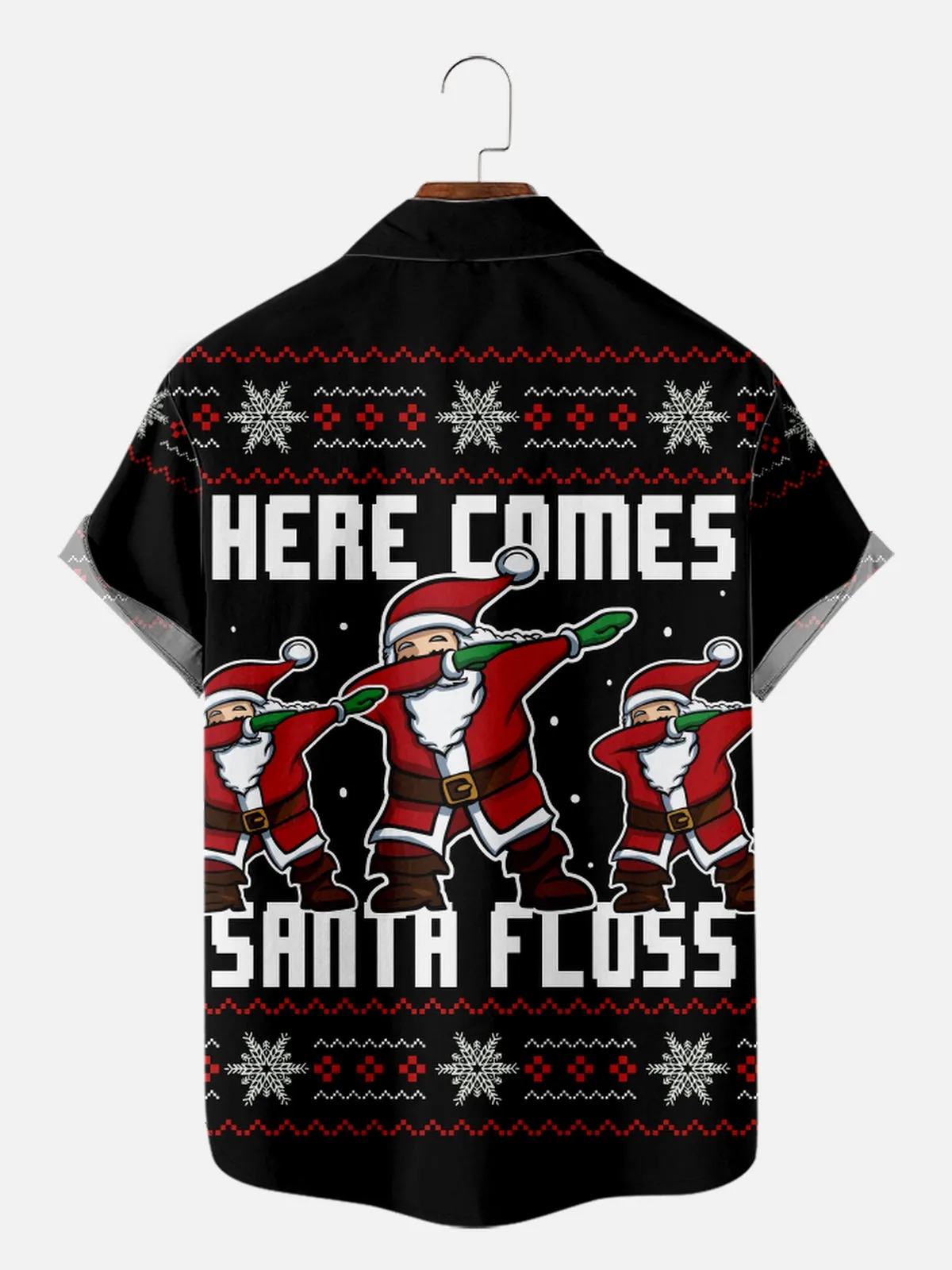 Men's Here Come Santa Floss Short Sleeve Shirt sold by Eleven Oasis product image thumbnail 2
