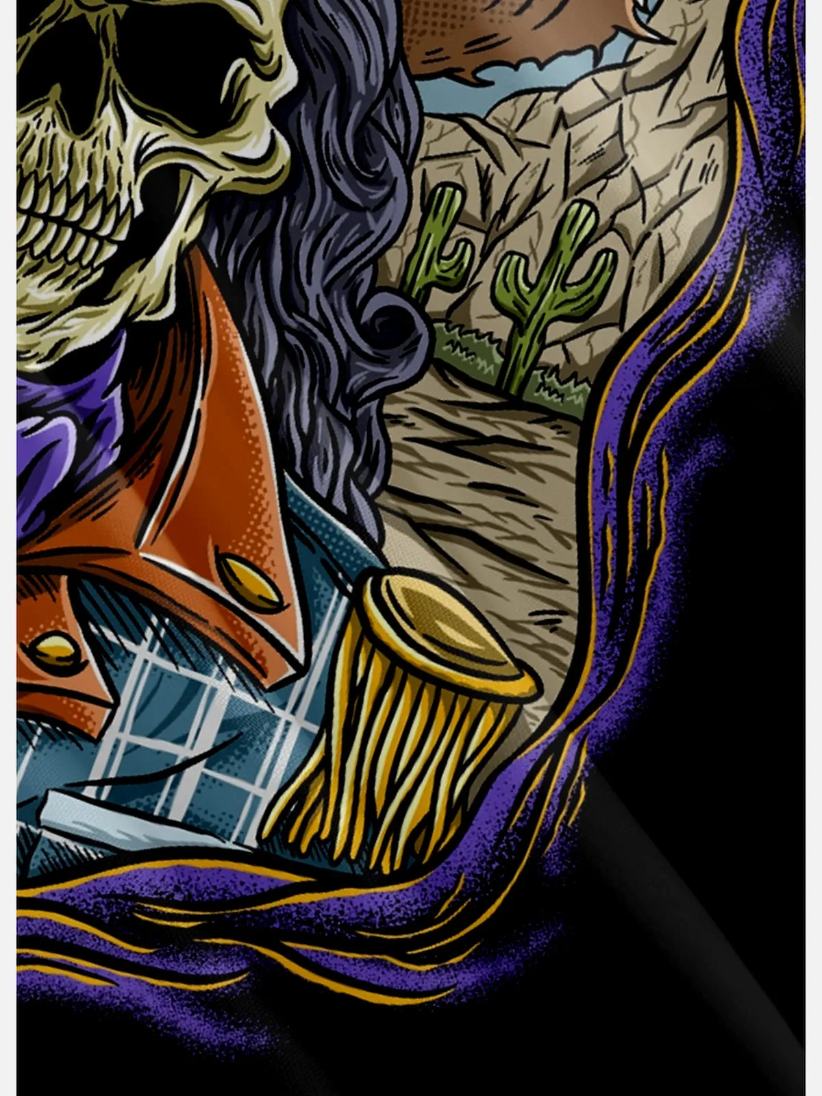 Men's Western Outlaw Skeleton Desert Short Sleeve Shirt sold by Eleven Oasis product image thumbnail 3