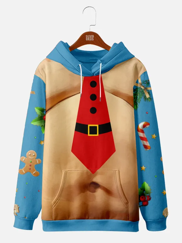 Ugly Christmas Sweater Santa Belly Hoodie sold by Eleven Oasis