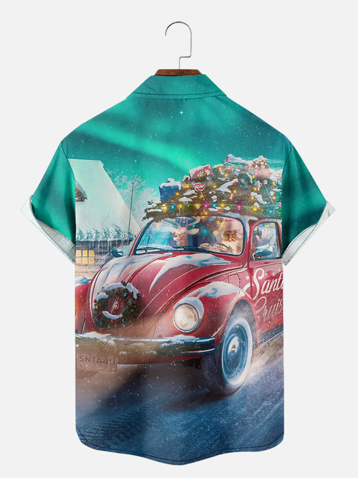 Men's Christmas Road Trip Beetle Short Sleeve Shirt sold by Eleven Oasis product image thumbnail 2
