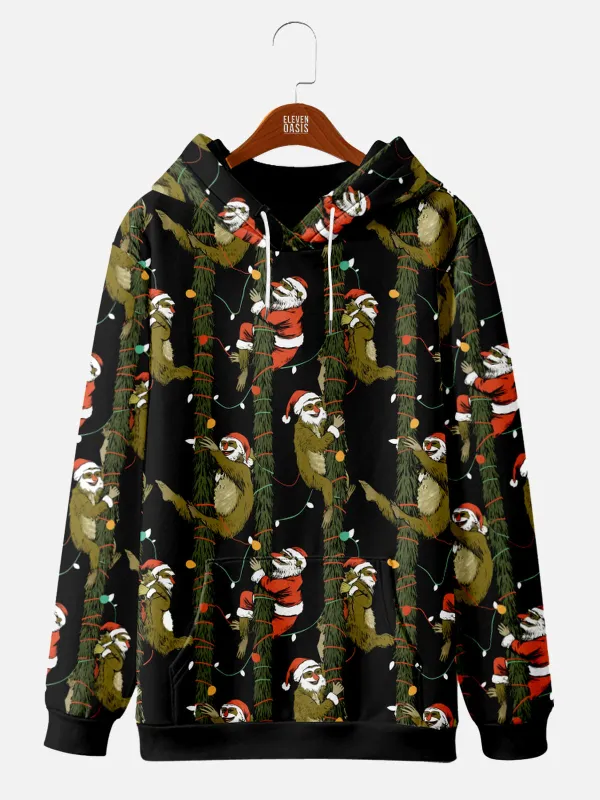 Christmas Sloth Santa Hoodie sold by Eleven Oasis