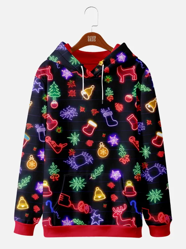 Neon Christmas Tree Reindeer Ornaments Hoodie sold by Eleven Oasis