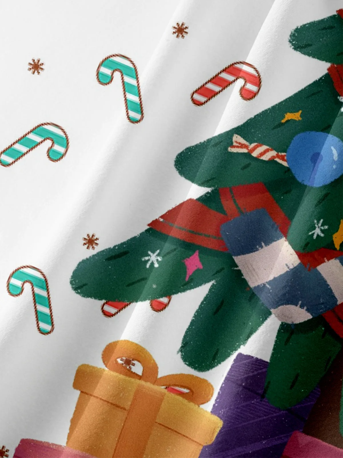 Men's Christmas Tree and Candy Cane Print Short Sleeve Shirt sold by Eleven Oasis product image thumbnail 3