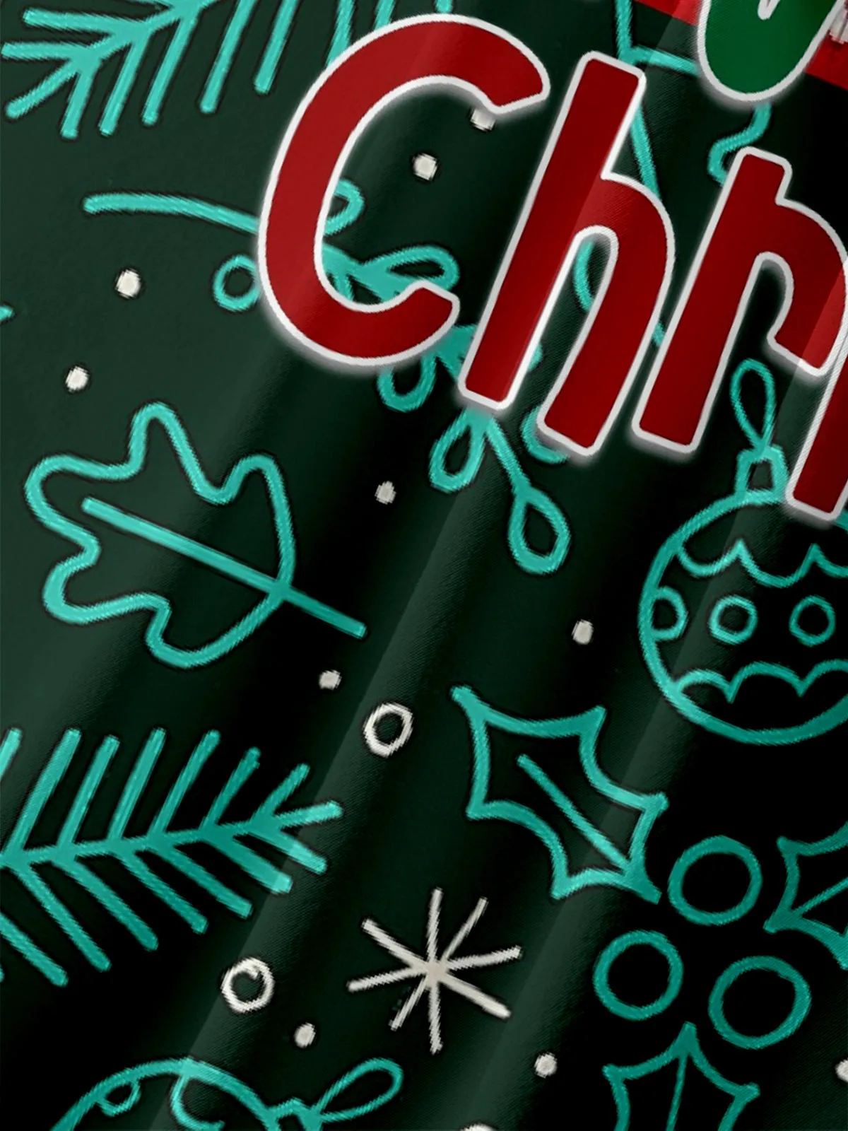 Men's Antler and Merry Christmas Print Short Sleeve Shirt sold by Eleven Oasis product image thumbnail 3