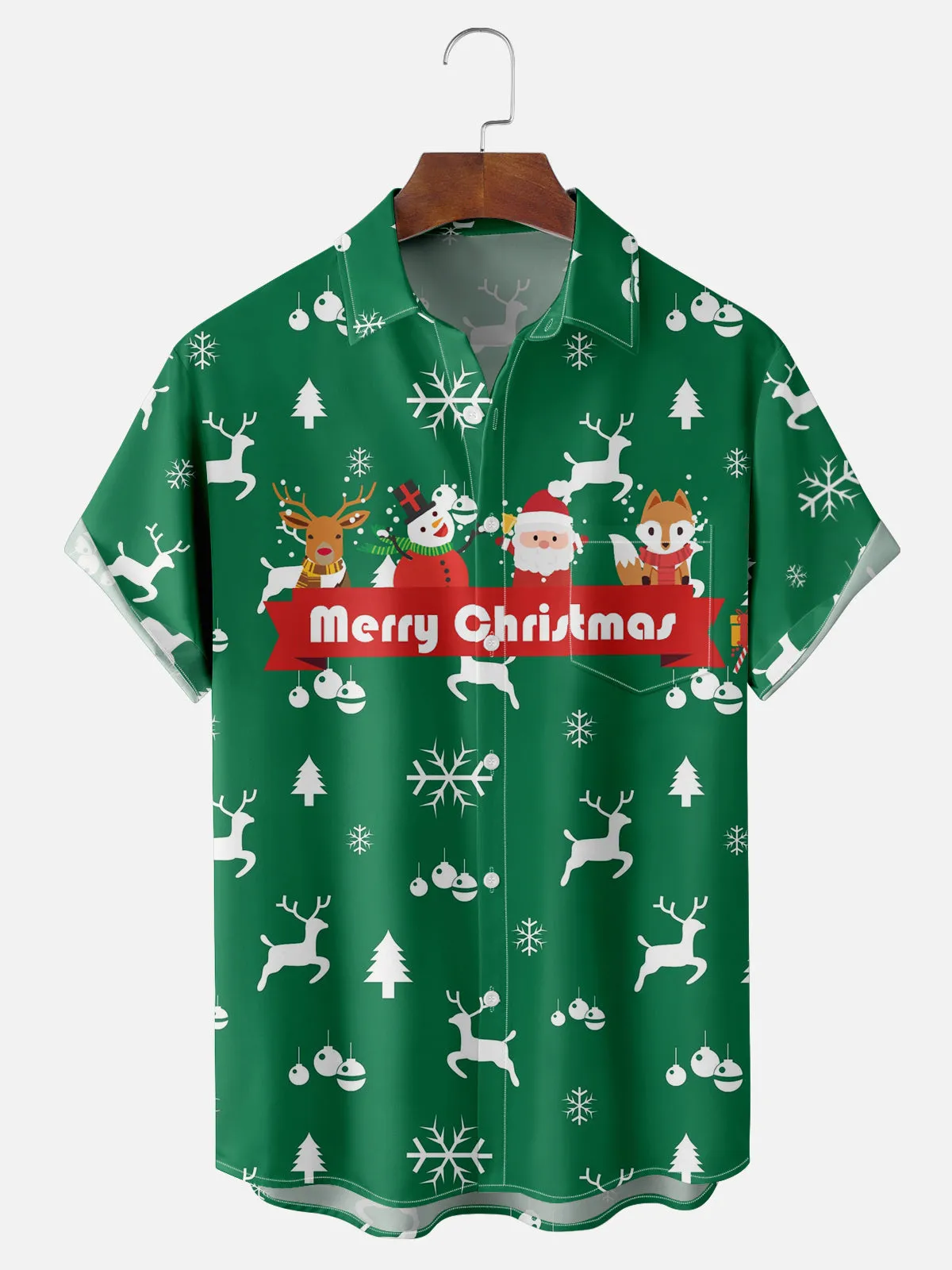 Men's Merry Christmas Characters Short Sleeve Shirt sold by Eleven Oasis