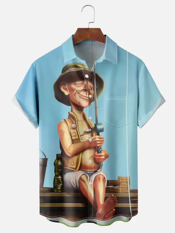 Men's Vintage Fisherman's Dock Short Sleeve Shirt sold by Eleven Oasis