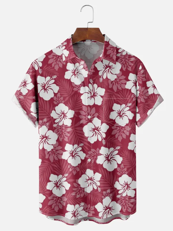 Men's Hawaiian Floral Hibiscus All Over Print Short Sleeve Shirt sold by Eleven Oasis