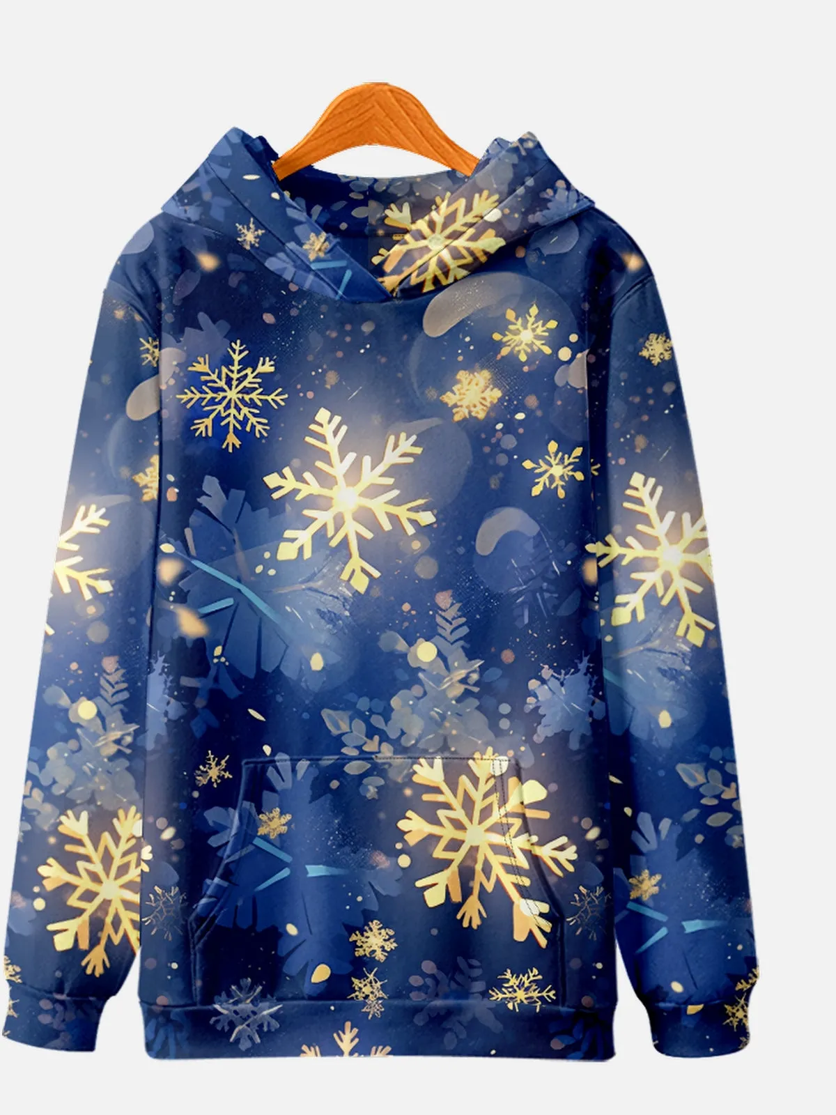 Golden Snowflakes in the Night Sky Christmas Hoodie sold by Eleven Oasis