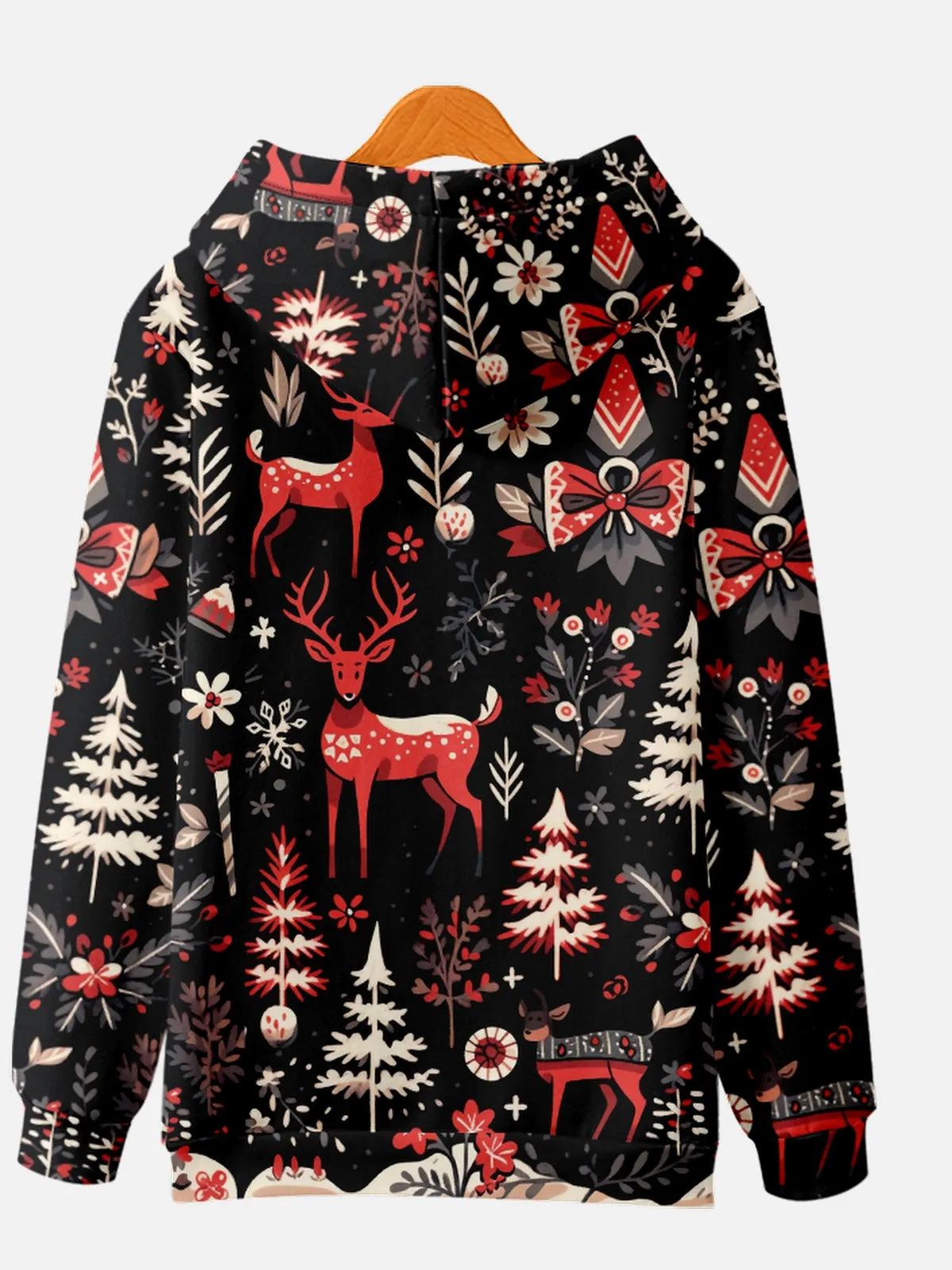 Reindeer and Winter Forest Print Hoodie sold by Eleven Oasis product image thumbnail 2