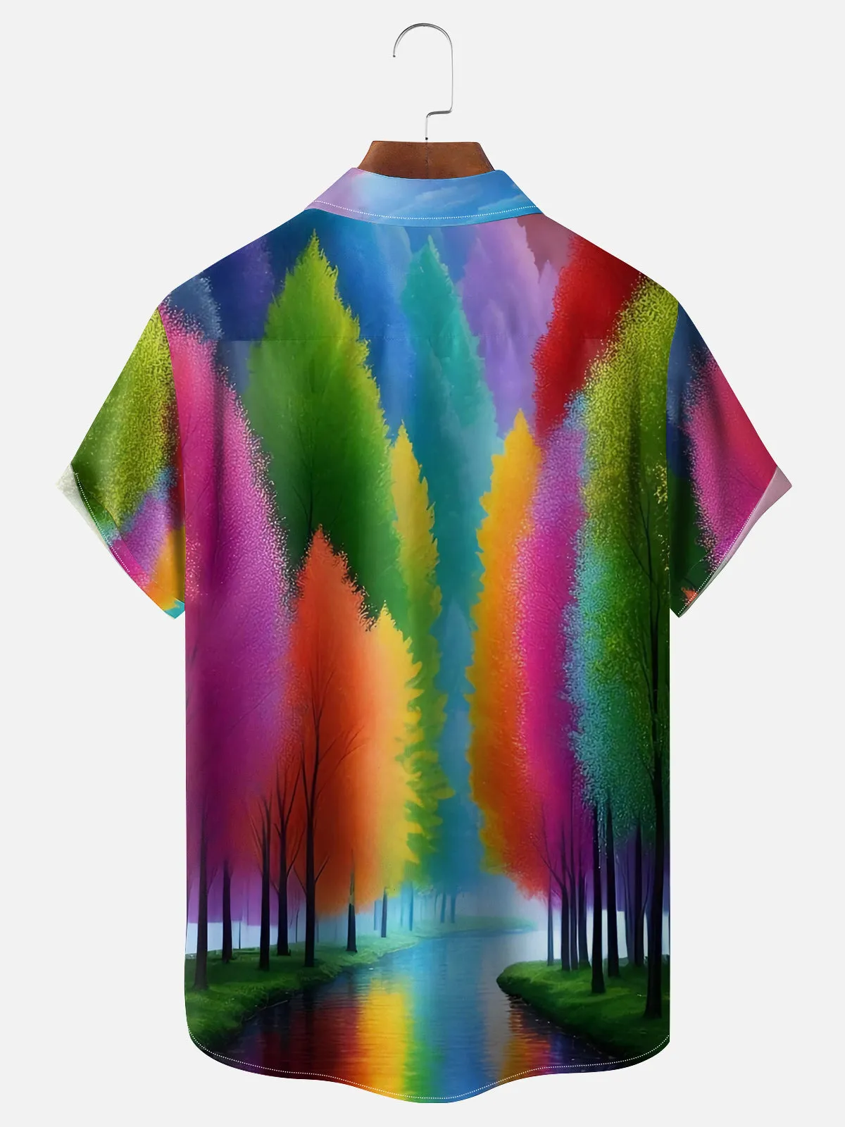 Men's Colors of the Seasons Painted Trees Short Sleeve Shirt sold by Eleven Oasis product image thumbnail 2