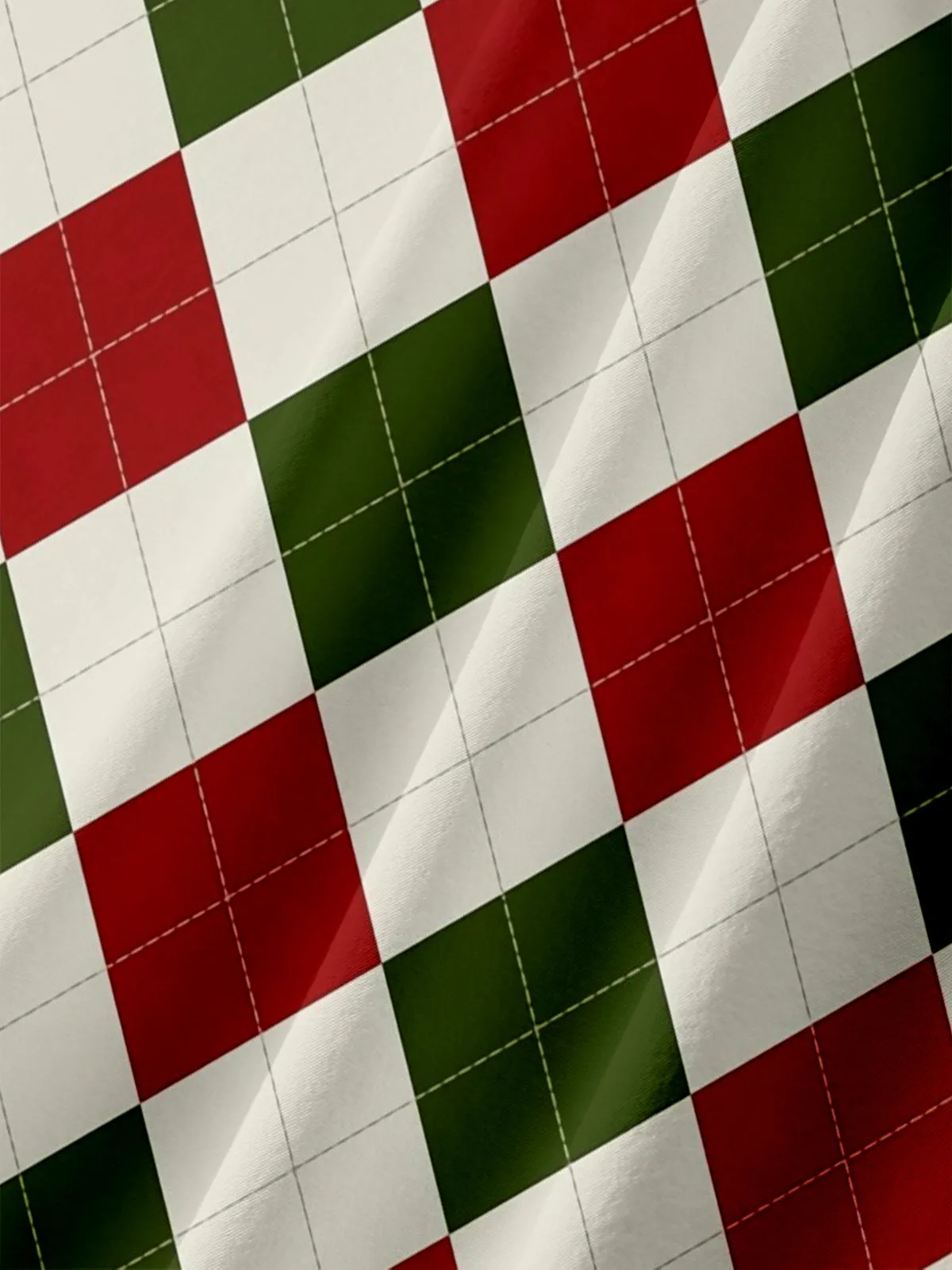 Men's Merry Christmas Argyle Short Sleeve Shirt sold by Eleven Oasis product image thumbnail 3