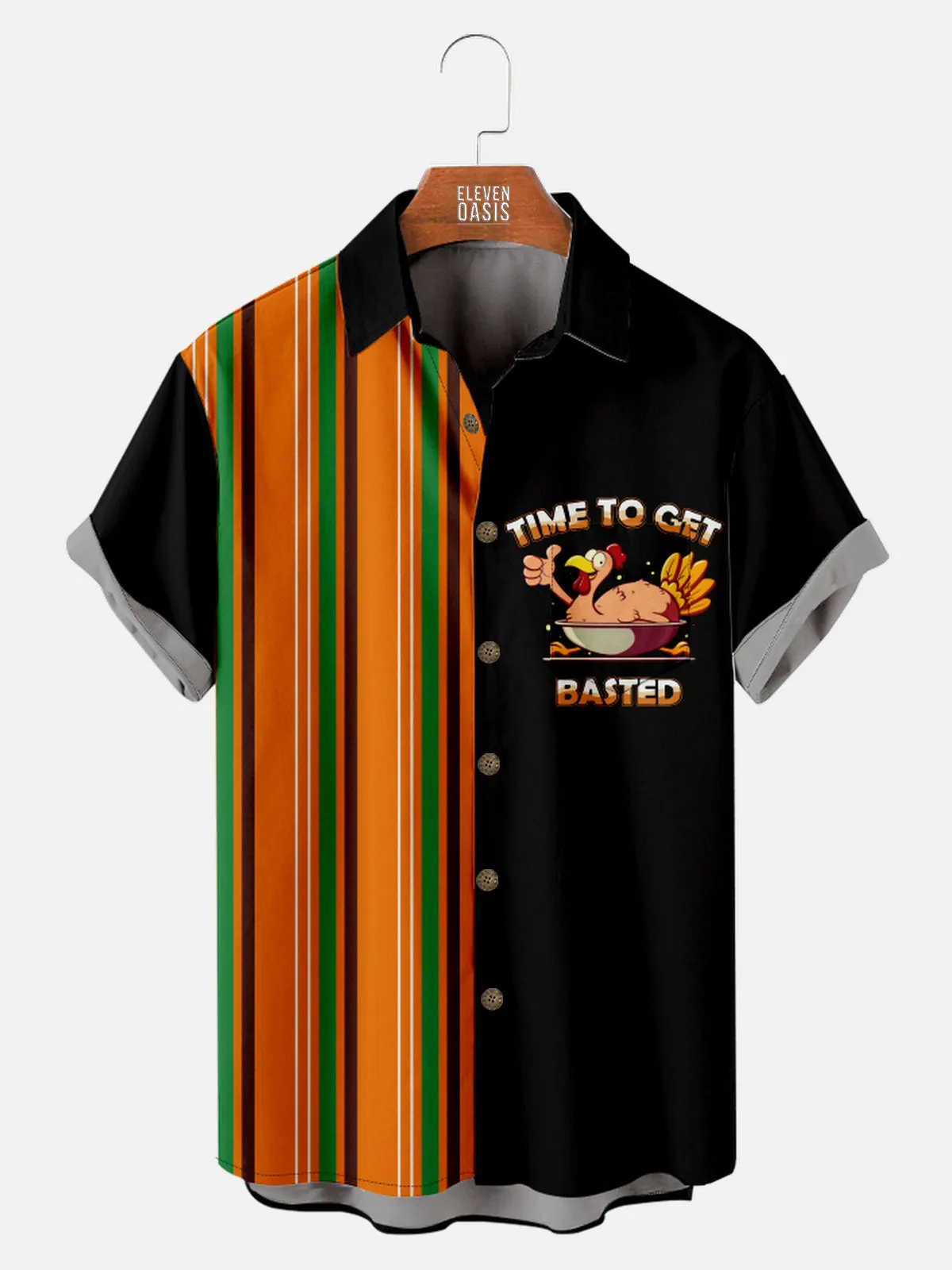 Men's Time to Get Basted Thanksgiving Short Sleeve Shirt sold by Eleven Oasis