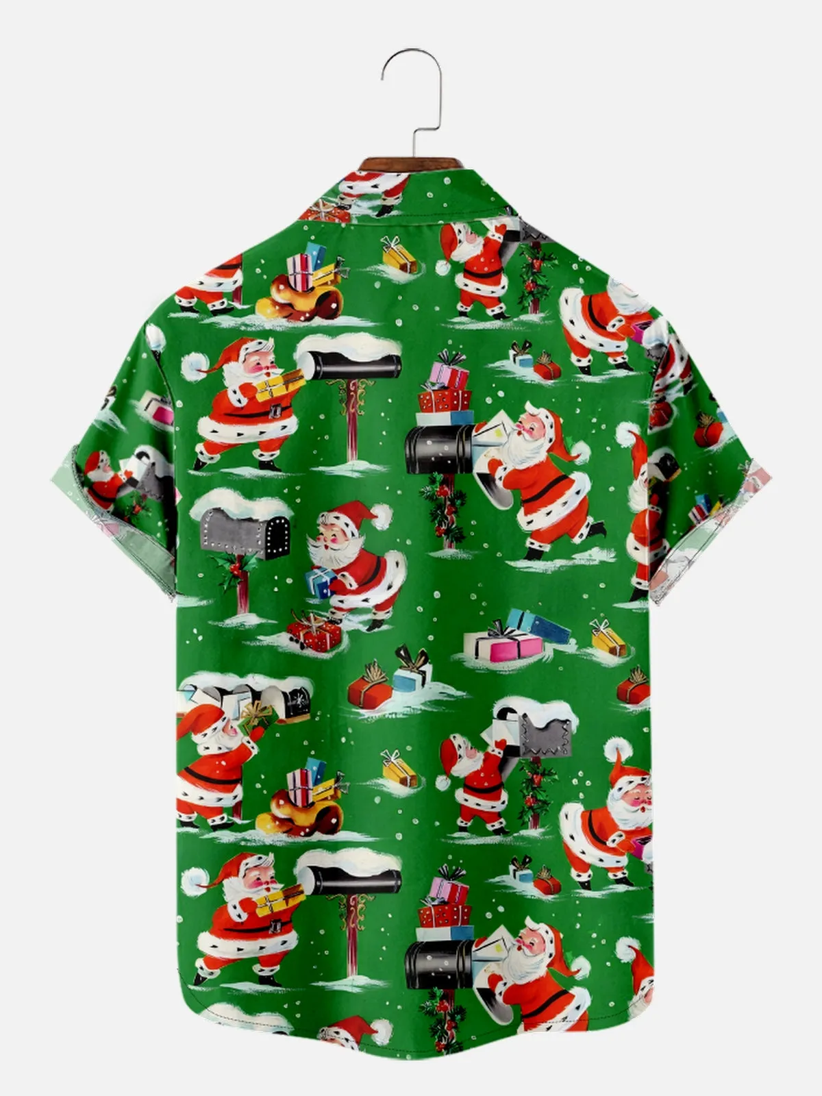 Men's Santa Delivering Presents All Over Print Short Sleeve Shirt sold by Eleven Oasis product image thumbnail 2