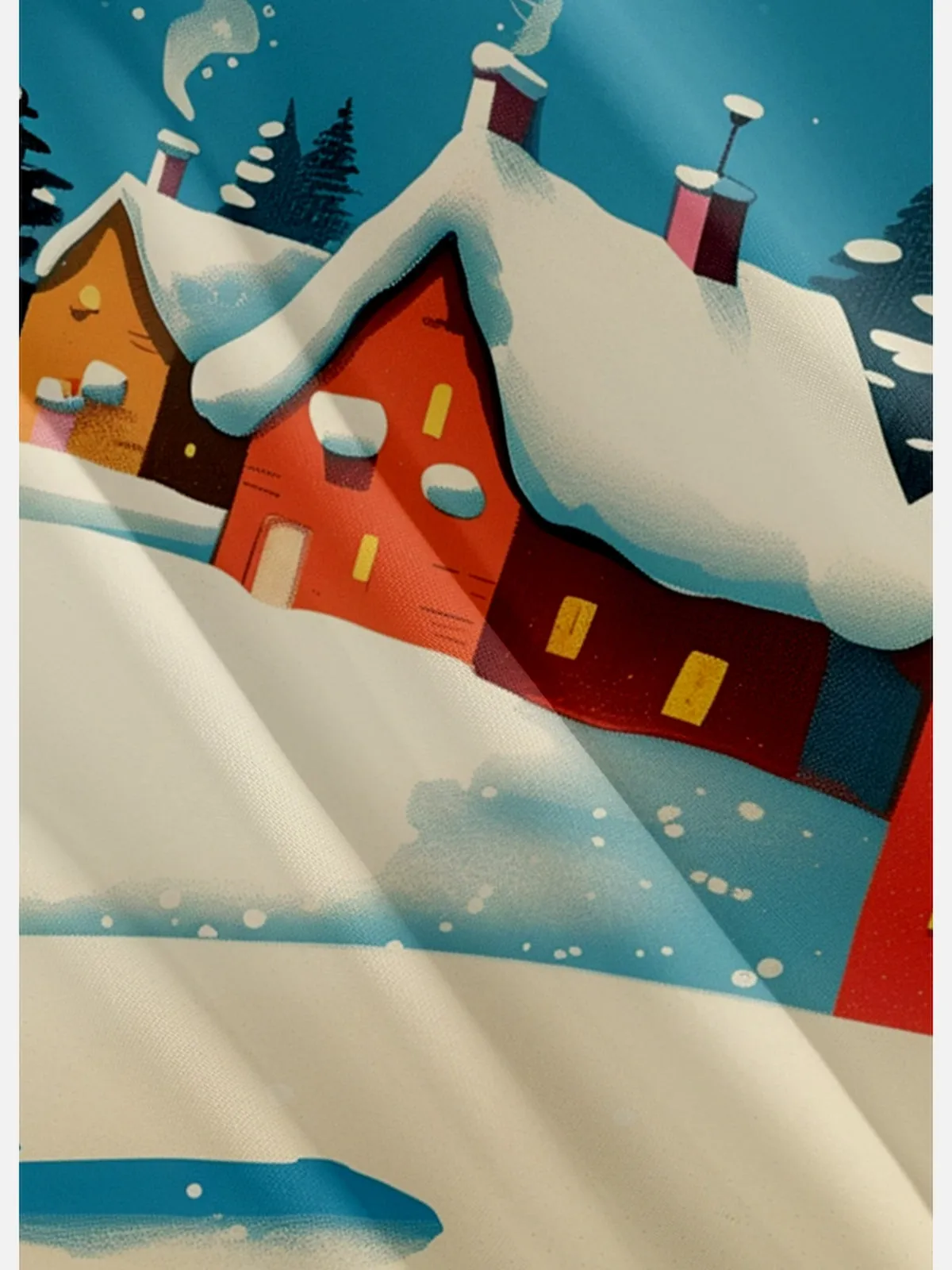 Men's Santa's Sleigh Ride Over Winter Village Short Sleeve Shirt sold by Eleven Oasis product image thumbnail 3