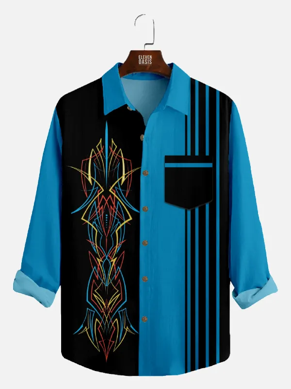 Men's Vintage Hot Rod Pinstripe Long Sleeve Shirt sold by Eleven Oasis