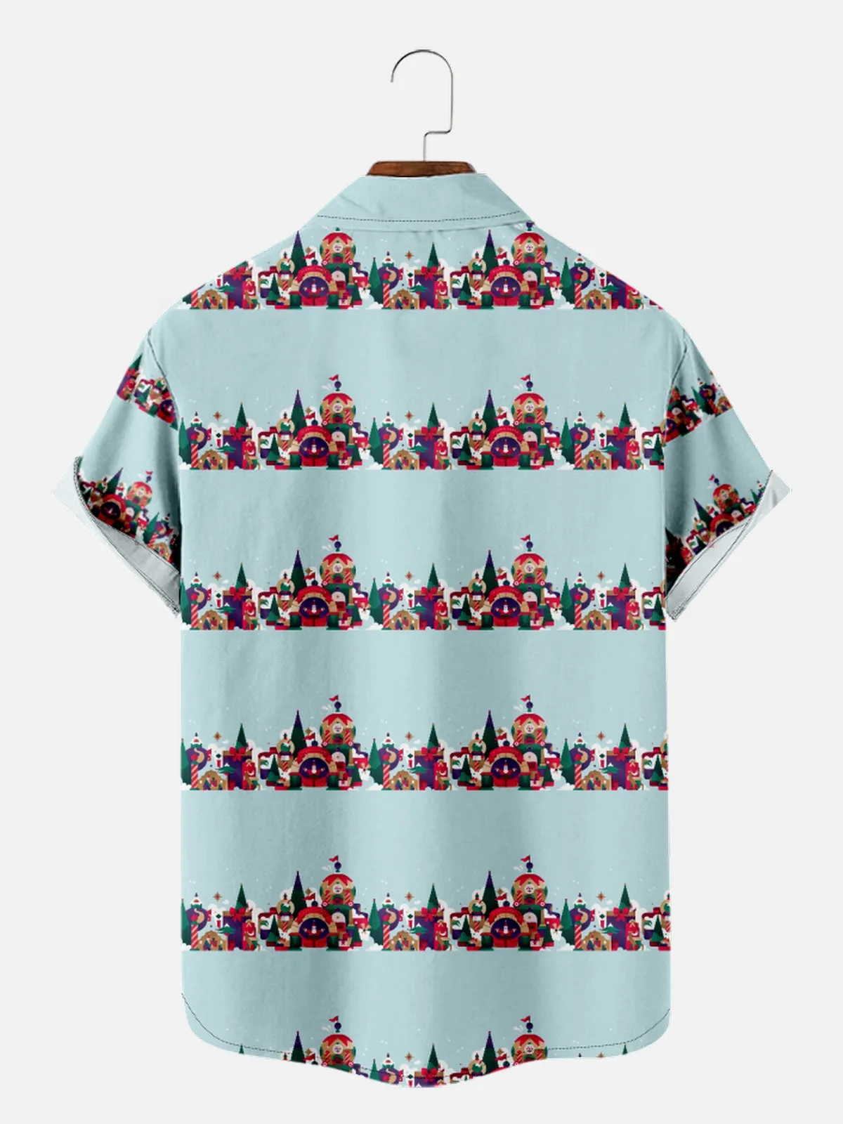 Men's Festive Scene Christmas Short Sleeve Shirt sold by Eleven Oasis product image thumbnail 2