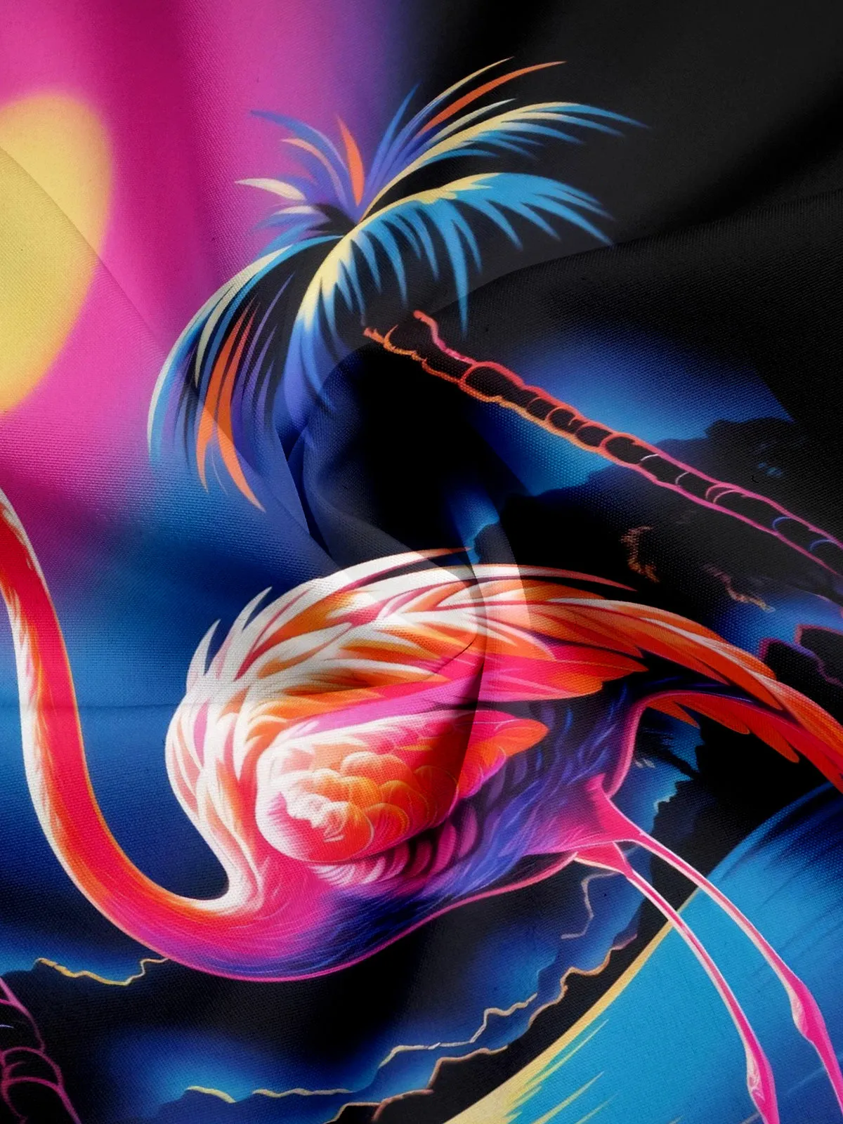 Men's Electric Flamingo Paradise Hawaiian Short Sleeve Shirt sold by Eleven Oasis product image thumbnail 3